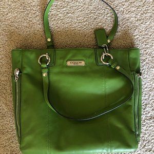 Green Coach Purse - a little scuffed